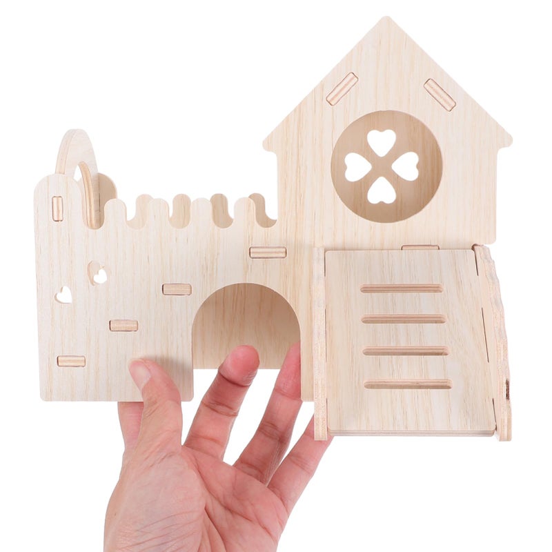 Hamster Maze Playhouse with Slide and Climbing Ladder Double Hideout for Small Animals - Image 5