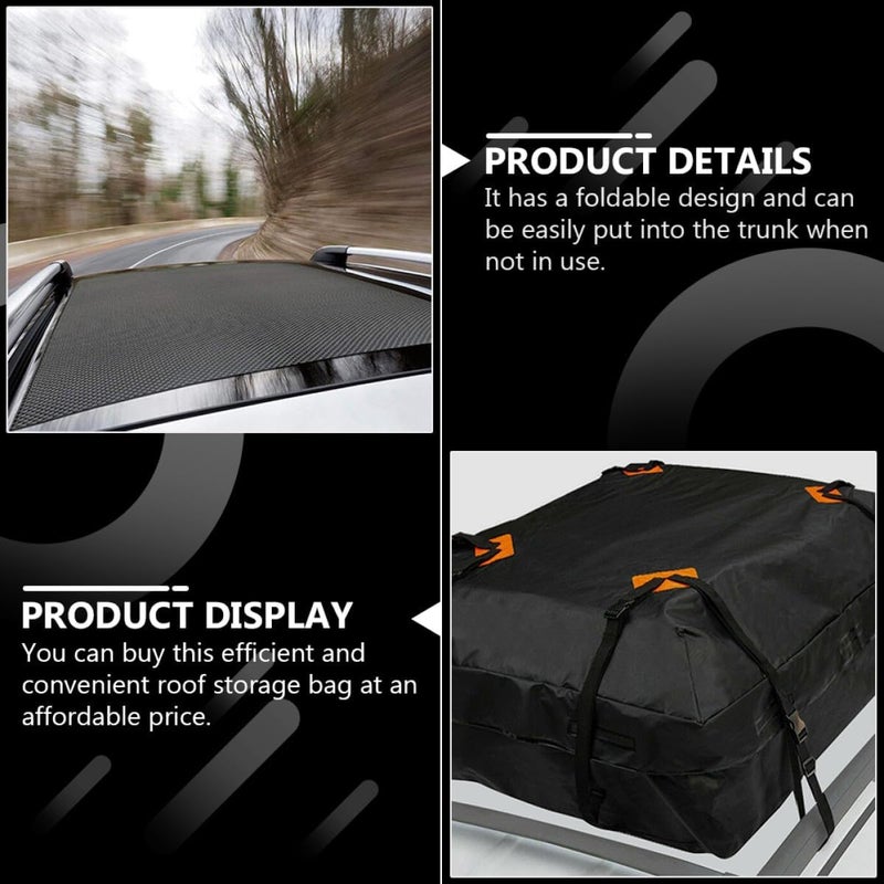 Healifty Waterproof Vehicle Rooftop Cargo Bag with Anti-Slip Mat and Reinforced Straps, 420d Oxford Fabric Car Roof Pouch for Travel and Outdoor Use - Image 5