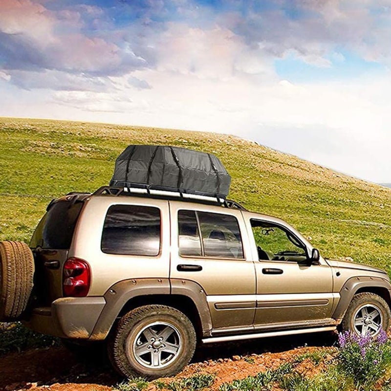 Healifty Waterproof Vehicle Rooftop Cargo Bag with Anti-Slip Mat and Reinforced Straps, 420d Oxford Fabric Car Roof Pouch for Travel and Outdoor Use - Image 4