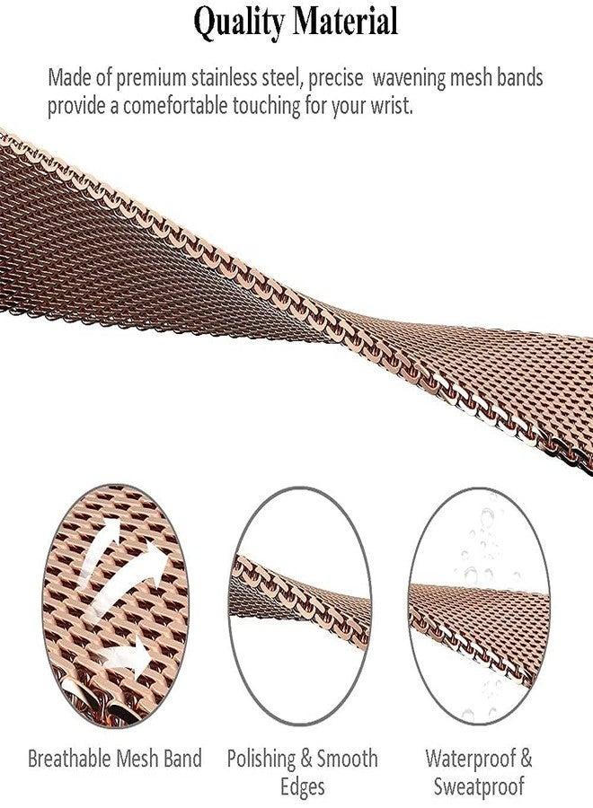 MIJOBS Metal Replacement Strap for Amazfit Band 5 - Compatible with Amazfit 5 Fitness Tracker (Milan, Rose Gold) - Image 4