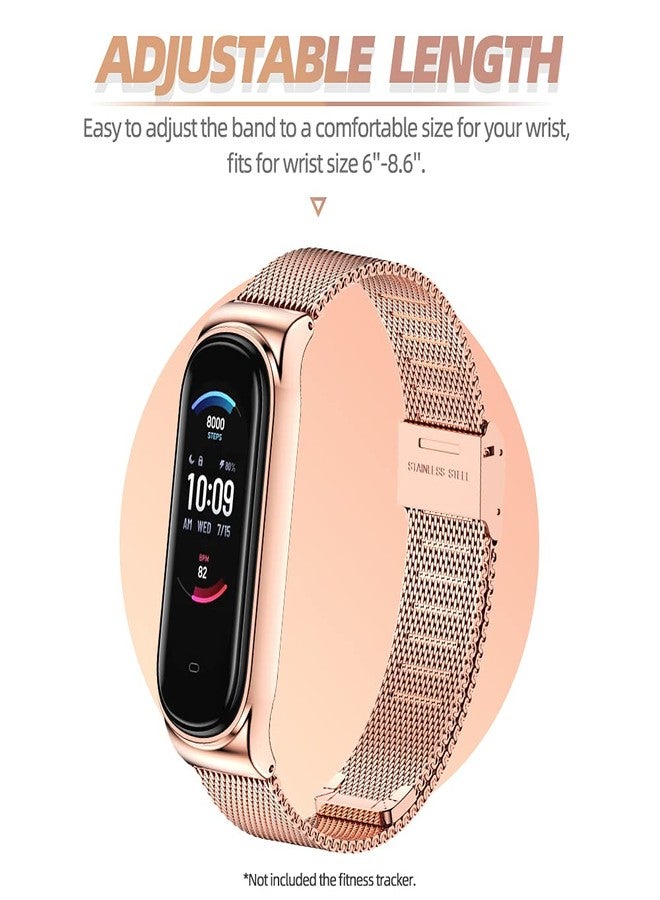 MIJOBS Metal Replacement Strap for Amazfit Band 5 - Compatible with Amazfit 5 Fitness Tracker (Milan, Rose Gold) - Image 5