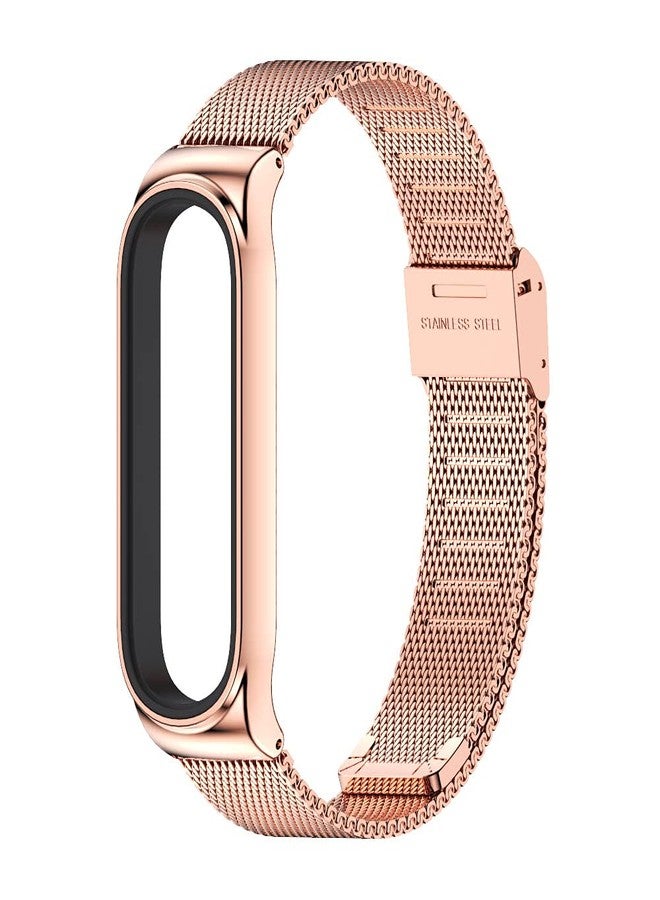 MIJOBS Metal Replacement Strap for Amazfit Band 5 - Compatible with Amazfit 5 Fitness Tracker (Milan, Rose Gold) - Image 2
