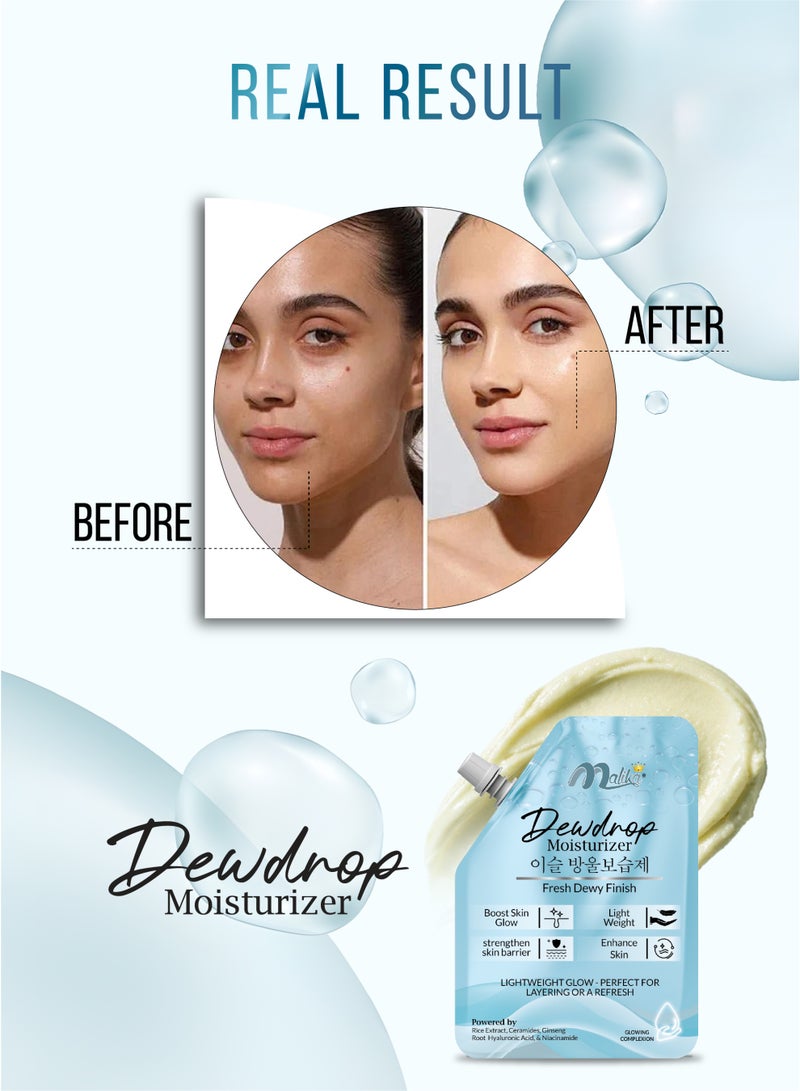 Malika Dewdrop Face Moisturizer 50g| Hyaluronic Acid & Niacinamide | Instant Hydration Face Cream | Moisturizer for All Skin Types - Image 3