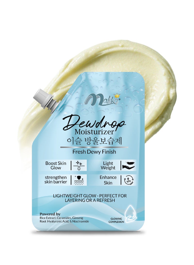 Malika Dewdrop Face Moisturizer 50g| Hyaluronic Acid & Niacinamide | Instant Hydration Face Cream | Moisturizer for All Skin Types - Image 1