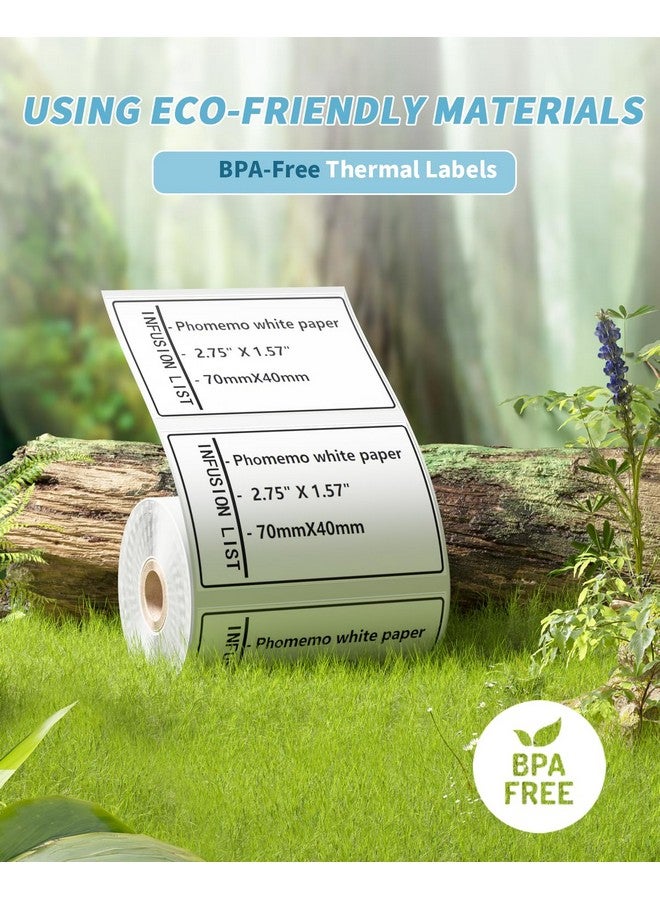 Phomemo 3 Roll Transparent 1 1/2 X 2 1/4 (40Mm X 60Mm) Multipurpose Clear Selfadhesive Label For Phomemo M200/M110S/M220/M221/M120 Label Maker130 Labels/Rollblack On Clear - Image 5