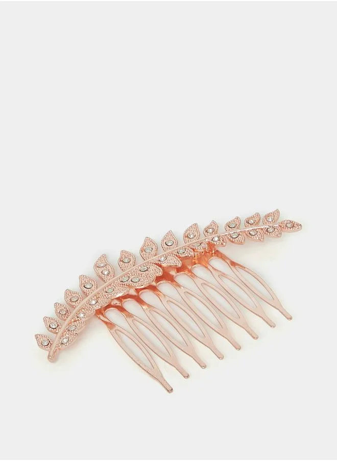Styli Embellished Studs Hair Comb