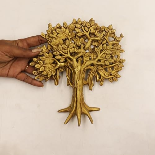 Putrika Brass Kalpvriksha Tree Wall Hanging | Karparga Viruksham | Karpaga Virushkam Maram Showpiece for Home Décor | Vastu Fengshui Gift [Weight: 850gm, Height: 7.8inch] - Image 2