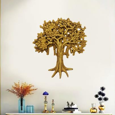 Putrika Brass Kalpvriksha Tree Wall Hanging | Karparga Viruksham | Karpaga Virushkam Maram Showpiece for Home Décor | Vastu Fengshui Gift [Weight: 850gm, Height: 7.8inch] - Image 4