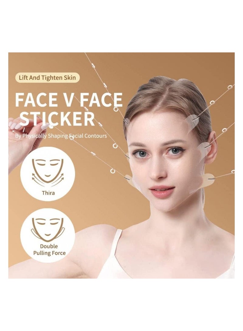 VIUAUAX 40 Pcs Face Lifting Tapes with 4 Pcs Lifting Rope,Invisible Face Lift Tape Double Chin Sticker Instant Face Lift Sticker Adhesive Face Lifting Patch Neck Eye Lift Tape for Women Face Beauty - Image 3