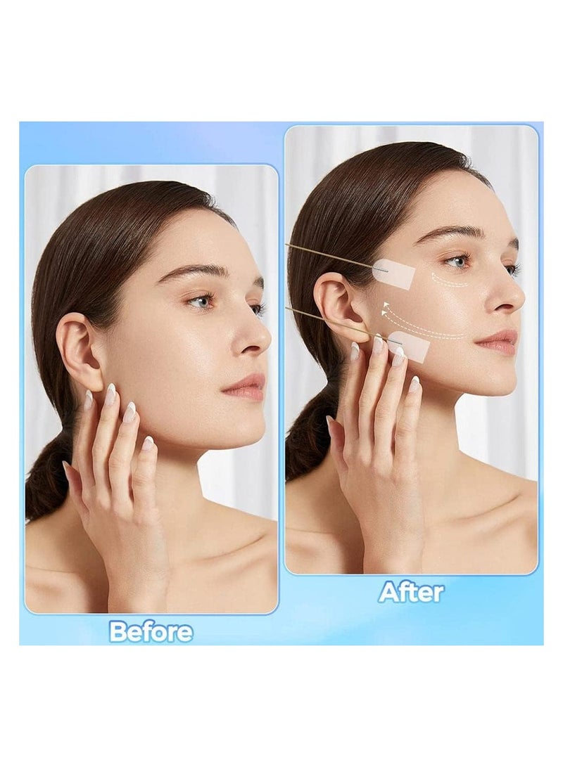 VIUAUAX 40 Pcs Face Lifting Tapes with 4 Pcs Lifting Rope,Invisible Face Lift Tape Double Chin Sticker Instant Face Lift Sticker Adhesive Face Lifting Patch Neck Eye Lift Tape for Women Face Beauty - Image 2