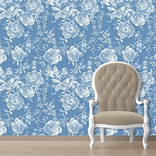 PAPER PLANE DESIGN Premium Self Adhesive Sticker Wallpaper. Theme - Aqua Blue Floral (16 x 90 inch x 1 Roll / 10 sq ft) (10 Square FEET (for Door)) - Image 2