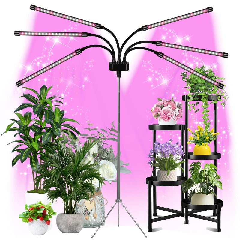 Mefflypee Grow Lights for Indoor Plants, LED Grow Light Stand, Red White Full Spectrum Plant Lamp with Adjustable Tripod, Gooseneck, Suitable for Flowers Vegetables (Type B) - Image 1