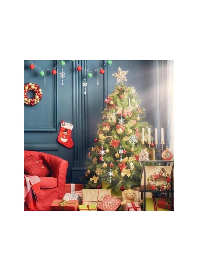 The Bros 10 قطع زينة شجرة عيد الميلاد، زينة كريستالية شفافة معلقة، مجموعة زخارف على شكل ثلج من الأكريليك لتزيين شجرة عيد الميلاد وحائط الحفلات، ثلج عيد الميلاد المعلق - Image 3