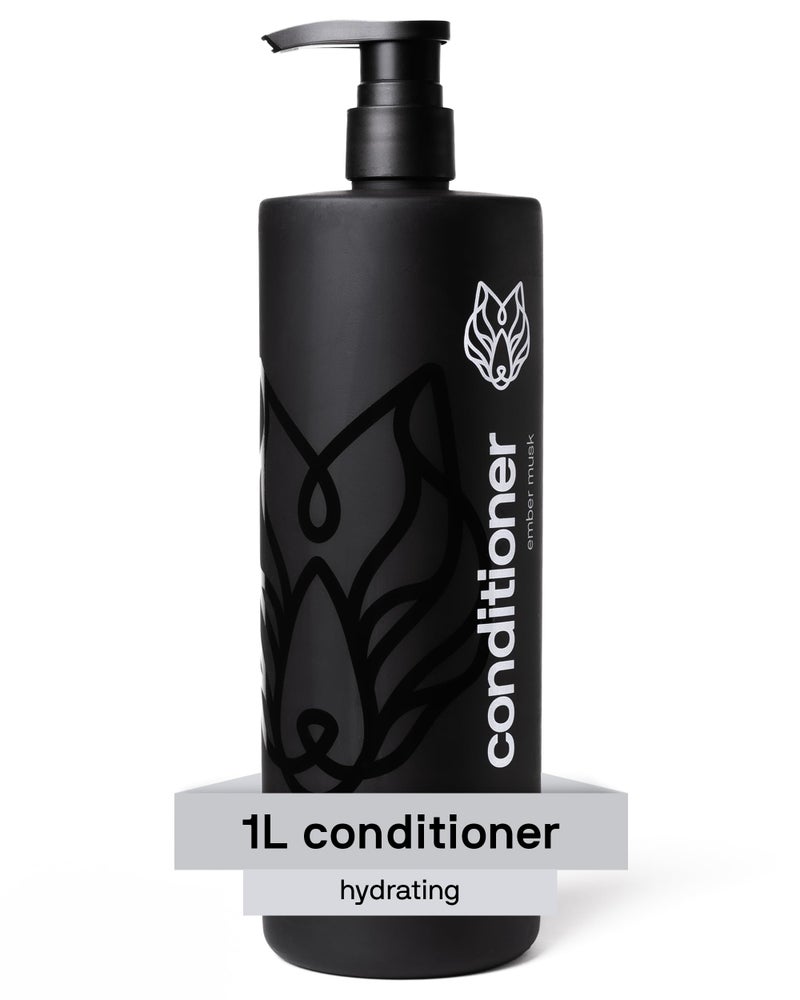 Black Wolf Mens Everyday Hair Conditioner, 1 Liter - Salon-Grade Professional Deep Conditioner Smooths, Detangles & Locks in Moisture for Hydrated & Moisturized Scalp - Hydrating For All Hair Types - Image 1