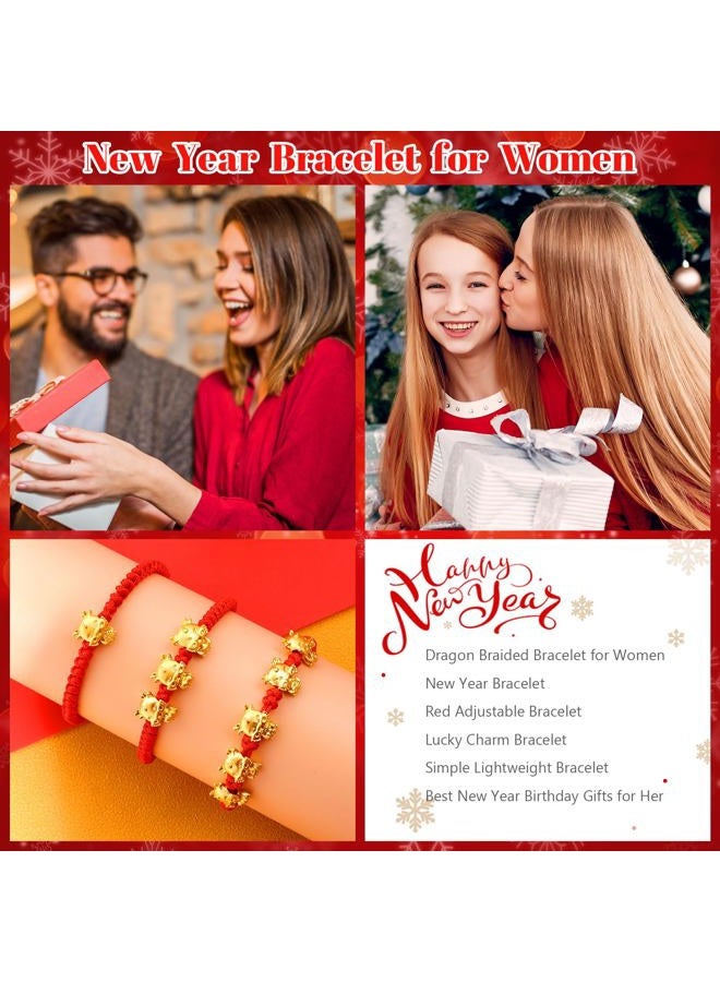 Frodete Dragon Braided Bracelet for Women New Year Bracelet Red Adjustable Bracelet Lucky Charm Bracelet Simple Lightweight Bracelet Best New Year Birthday Gifts for Her - Image 5