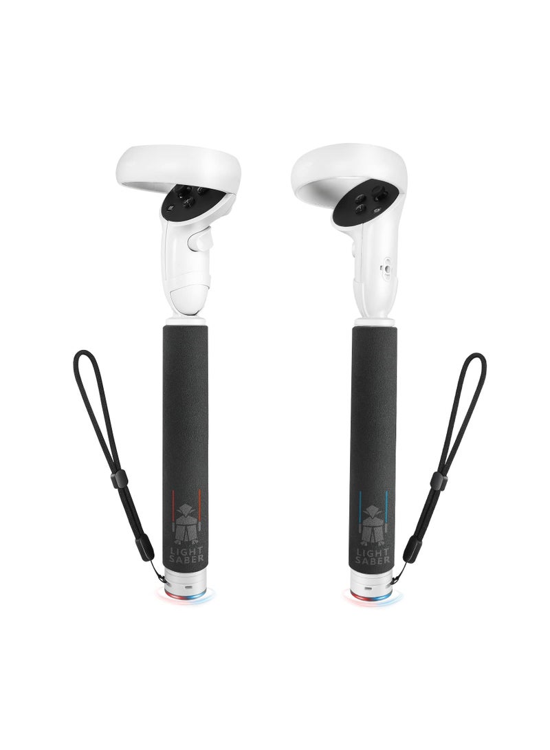 Zikra قبضات هيبلوكز الممتدة لملحقات أوكولوس/ميتا كويست 2، مقبض ممتد 3 في 1 لوحدات تحكم كويست 2، ملحق لبيات سابر/غوريلا تاج، أذرع طويلة/جيمباد - Image 1