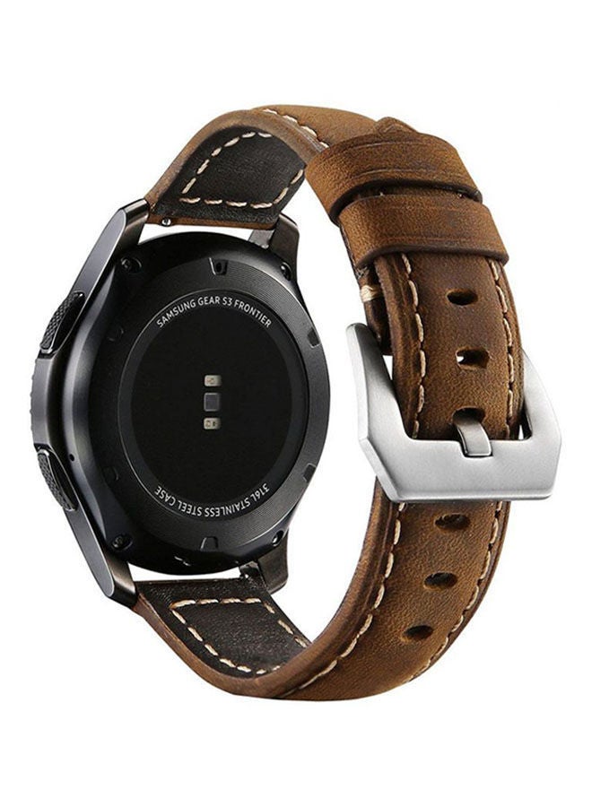 NIBEMINENT Replacement Watch Strap For Samsung Gear S3A Frontier Brown  - Image 2