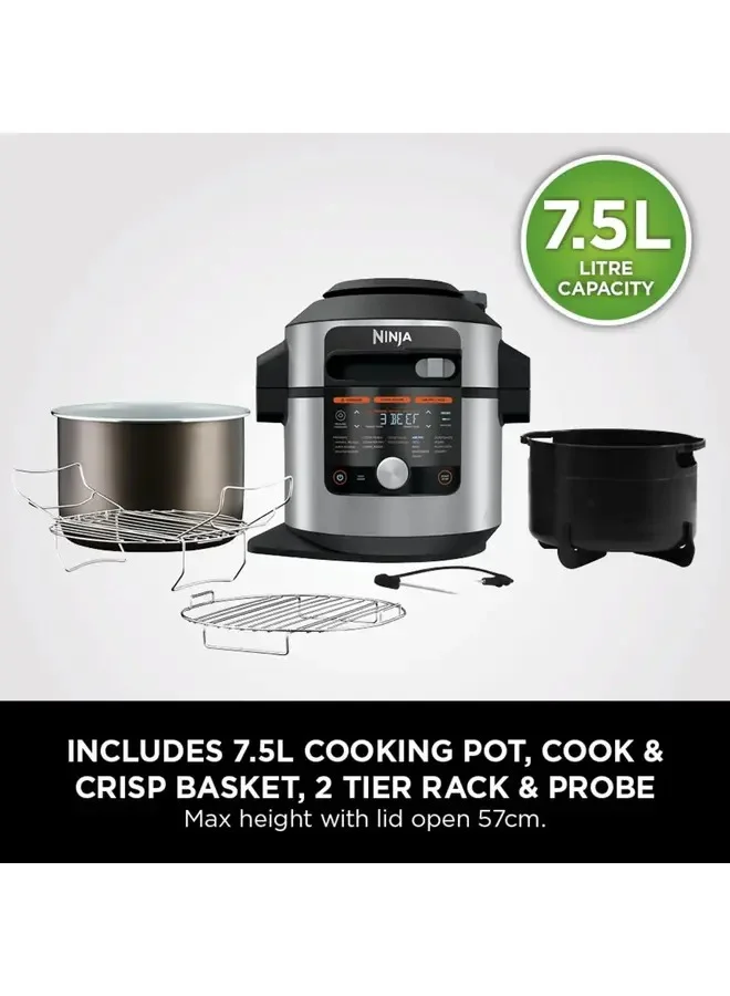 نينجا Foodi Max 15-in-1 Smart Lid Multi-Cooker With Smart Cook System 7.5 L 1760.0 W OL750ME silver/black