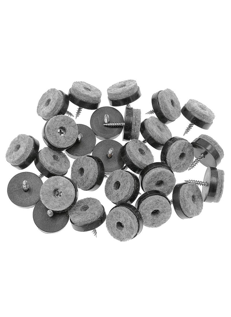 ALIMITOPIA ALIMITOPIA 40pcs Screwon Furniture Felt Pad Chair Glide Slider Hardwood Floor Protector for Wooden Leg Feet of Chair Table Furniture28mm or 11Black 