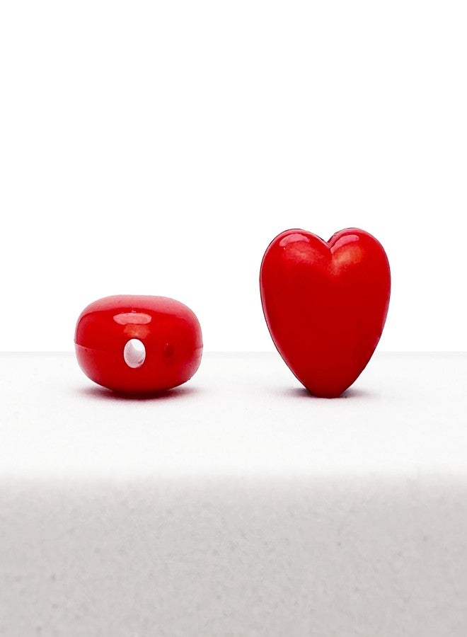 Craft Making Shop 500 Heart Shaped Acrylic Beads 10mm x 11mm Beads with 2.1mm Hole, Red - Image 3