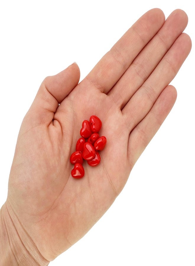 Craft Making Shop 500 Heart Shaped Acrylic Beads 10mm x 11mm Beads with 2.1mm Hole, Red - Image 2