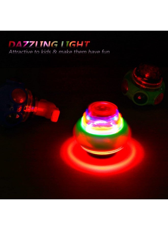 TOYANDONA 3Pcs Spinning Top Toys, LED Light Up Flashing Music Spinning Tops for Kids Gifts Birthday Party Favors Goodie Bag Fillers（Random Color - Image 3