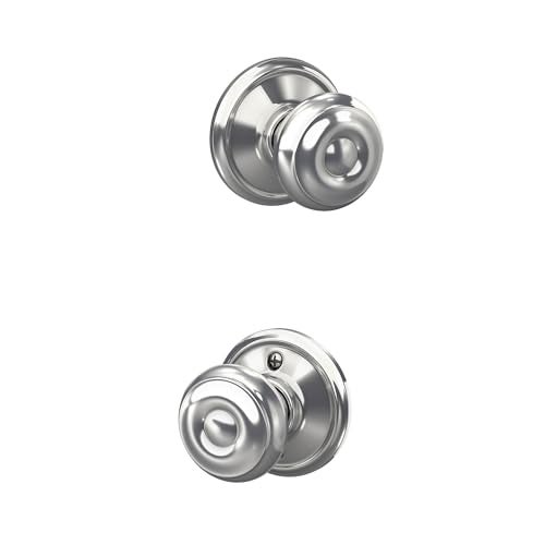 SCHLAGE F10GEO625 Georgian Hall and Closet Knob Bright Chrome