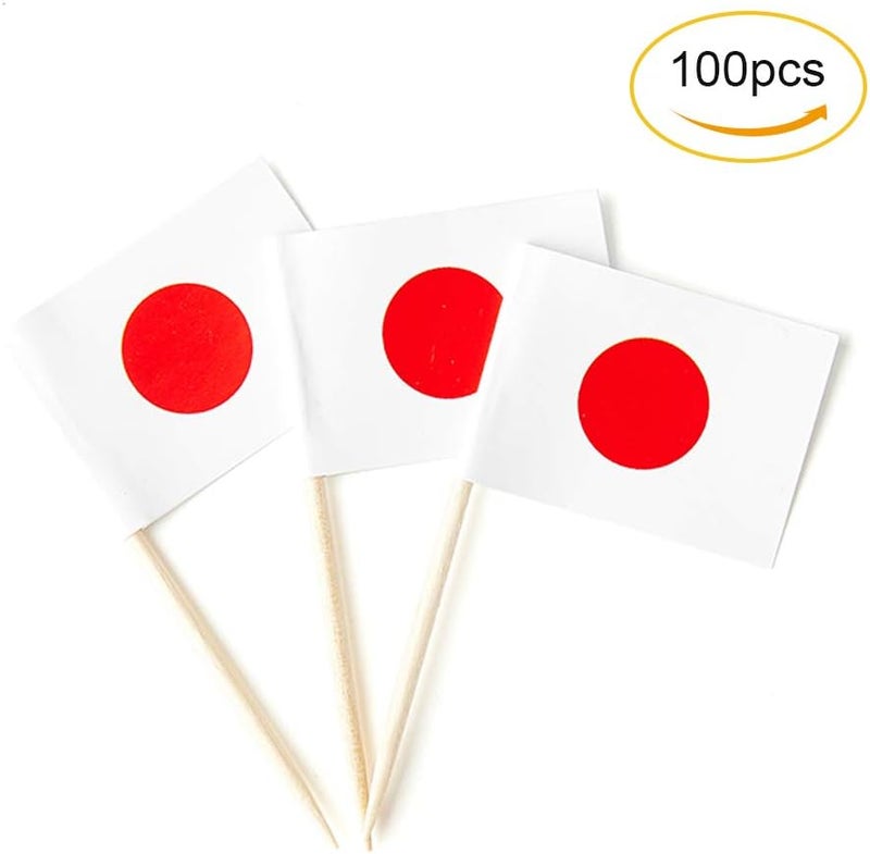 mflagperft Japan Flag Japanese Flag, Small Mini Japan Toothpick Flags for Food, Cupcakes, Cocktails, Appetizers, Bar Party Decorations - Image 4