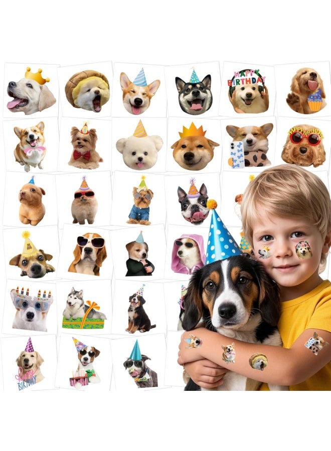 10 Sheets Dog Tattoos Fun Temporary Tattoos Stickers Puppy Animal Themed Birthday Party Decorations Baby Shower Supplies School Games Gifts Rewards for Kids Boys Girls Children - Image 1