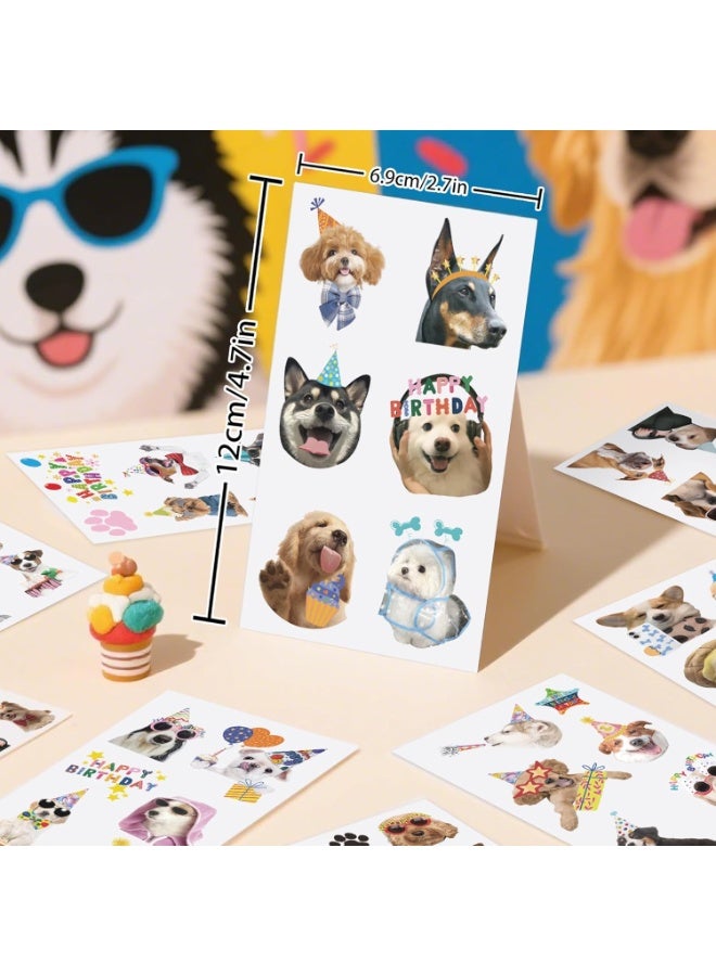 10 Sheets Dog Tattoos Fun Temporary Tattoos Stickers Puppy Animal Themed Birthday Party Decorations Baby Shower Supplies School Games Gifts Rewards for Kids Boys Girls Children - Image 2