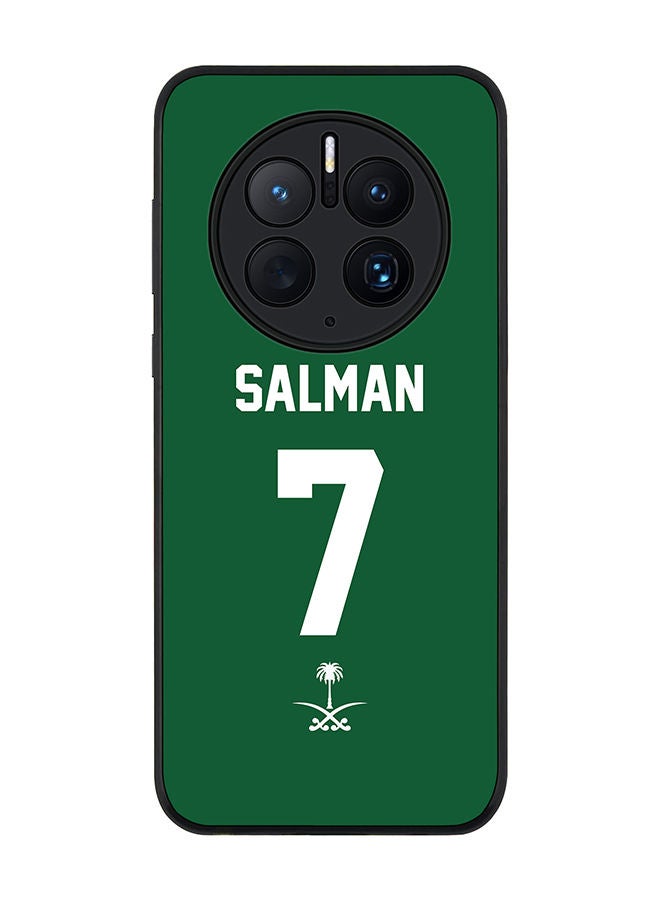 Stylizedd Rugged Black edge case for Huawei Mate 50 Pro Slim fit Soft Case Flexible Rubber Edges Anti Drop TPU Gel Thin Cover - Football Team - Saudi Arabia Player Name - Salman - Image 1