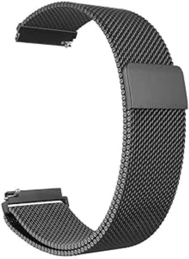 Generic - Gear S3 Frontier/Classic Band/Galaxy Watch Band Milanese Solid Stainless Steel Metal Business Bracelet Strap for Samsung Gear S3 Frontier/S3 Classic Smartwatch/Galaxy Watch R800 Black - Image 1