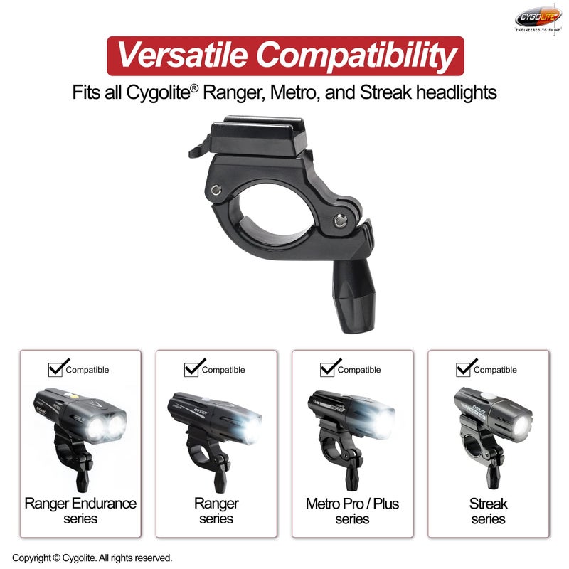 Cygolite 22 To 32Mm Handlebar Mount For All Ranger  Metro  And Streak Series Bicycle Lights - Designed For 22 To 32Mm Diameter Bicycle Handlebars - Genuine Cygolite Mount - Image 4