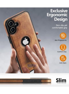 iPhone 16 Case, Vegan Leather Protective Case for iPhone 16 6.1", Luxury, Elegant, Logo Visible and Beautiful Design Cover, Non-Slip Vintage Looking Perfect Leather Cover, Brown - pzsku/ZC69D8994B8FE5F5BF71CZ/45/_/1730046199/9b6b0b0a-b700-4793-9cbb-20c4925a8427