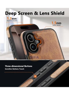 iPhone 16 Case, Vegan Leather Protective Case for iPhone 16 6.1", Luxury, Elegant, Logo Visible and Beautiful Design Cover, Non-Slip Vintage Looking Perfect Leather Cover, Brown - pzsku/ZC69D8994B8FE5F5BF71CZ/45/_/1730046209/ad1be312-3f1c-44a5-b9aa-9619212a0dc2