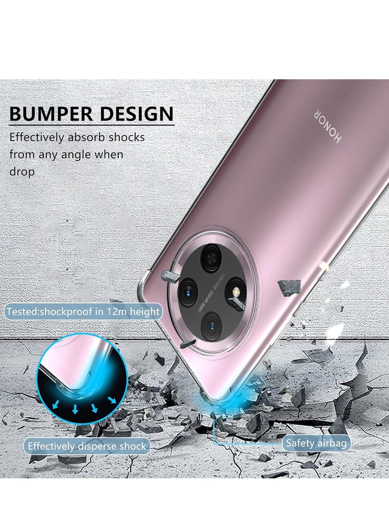 Transparent Case for Honor X9c 5G, Crystal Clear Soft TPU Shockproof Protective Case Ultra-thin [Airbag Protection] Anti-Scratch Anti-Oil Bumper Cover  - Image 4