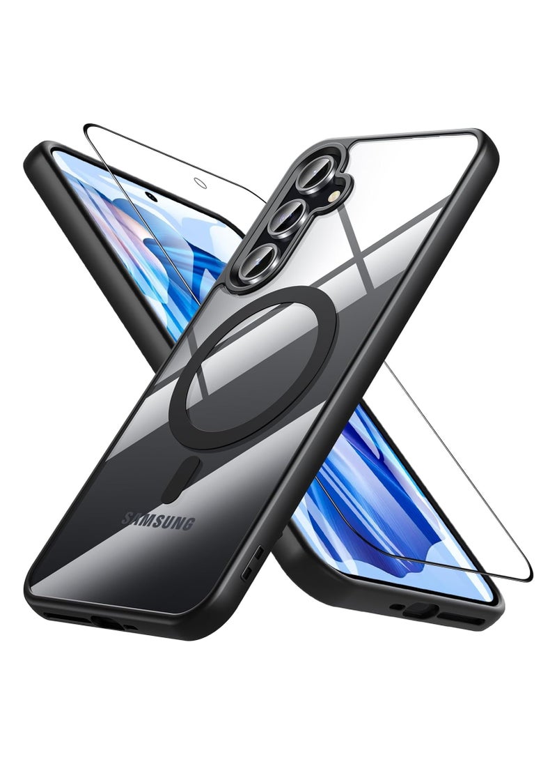 General Samsung Galaxy A55 5G Phone Case with Screen Protector, Magnetic Shockproof Rugged Heavy Duty Protection Slim Transparent Case  - Image 1