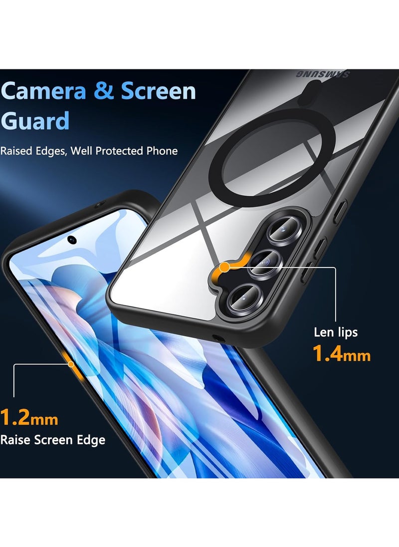 General Samsung Galaxy A55 5G Phone Case with Screen Protector, Magnetic Shockproof Rugged Heavy Duty Protection Slim Transparent Case  - Image 4