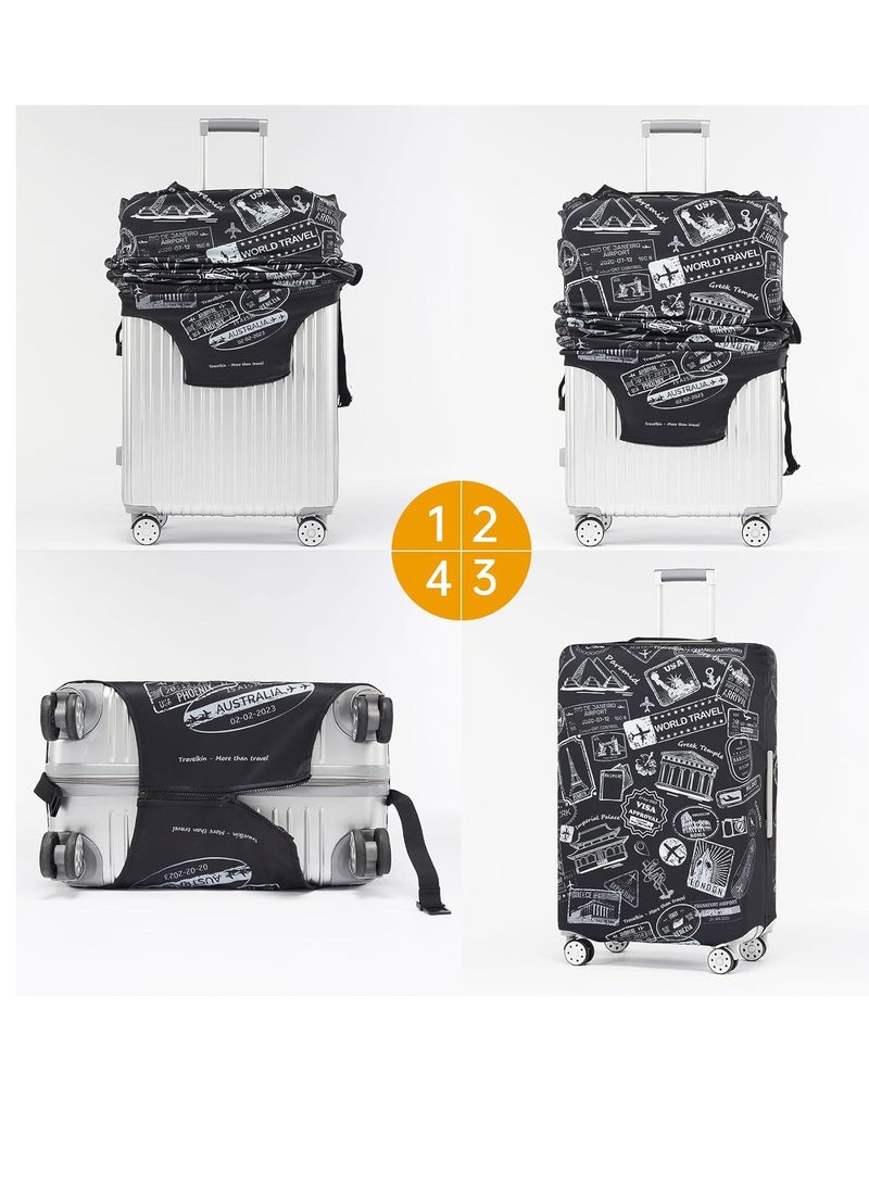 KASTWAVE Luggage Covers For Suitcase, Travel Luggage Cover Suitcase Protector Scratch-Resistant, Washable Luggage Cover, Suitcase Cover Protector Fit 18-21 Inch Luggage - Image 3