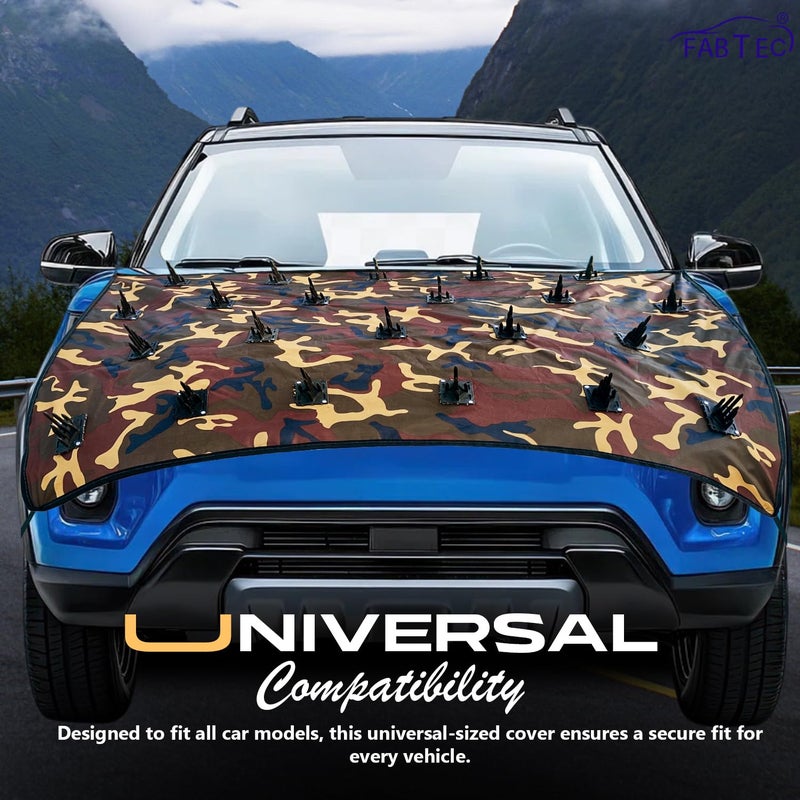 FABTEC Premium Waterproof Dog Protection Cover Fabtec 4X4 Heavy Duty (32X51Inch) Car Protection Cover from Dogs, Pets and Animal Dog Protection car Cover for Bonnet Compatible with All Cars (Jungle Print) - Image 3