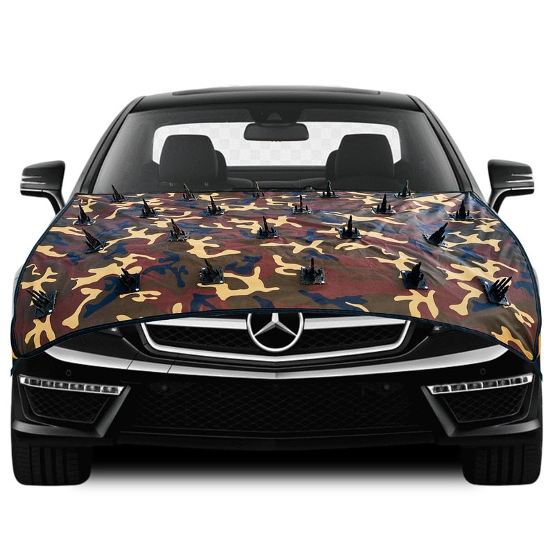 FABTEC Premium Waterproof Dog Protection Cover Fabtec 4X4 Heavy Duty (32X51Inch) Car Protection Cover from Dogs, Pets and Animal Dog Protection car Cover for Bonnet Compatible with All Cars (Jungle Print) - Image 1