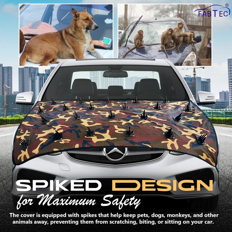 FABTEC Premium Waterproof Dog Protection Cover Fabtec 4X4 Heavy Duty (32X51Inch) Car Protection Cover from Dogs, Pets and Animal Dog Protection car Cover for Bonnet Compatible with All Cars (Jungle Print) - Image 2