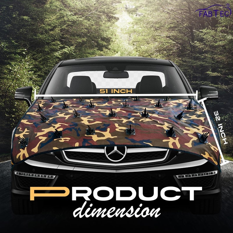 FABTEC Premium Waterproof Dog Protection Cover Fabtec 4X4 Heavy Duty (32X51Inch) Car Protection Cover from Dogs, Pets and Animal Dog Protection car Cover for Bonnet Compatible with All Cars (Jungle Print) - Image 4