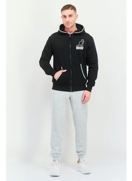 KANGOL Men Graphic Print Long Sleeves Hooded Sweatshirt, Black  - Image 3