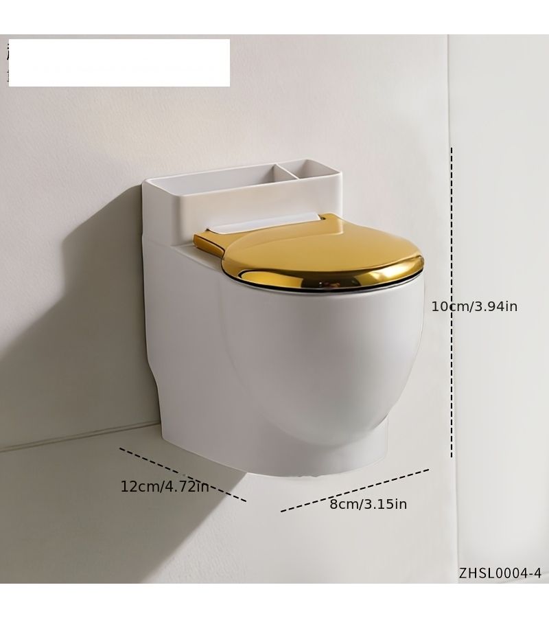 Silvery Lid Fun Toilet Ashtray Desktop Coffee Table Bedside Kitchenware - Image 3