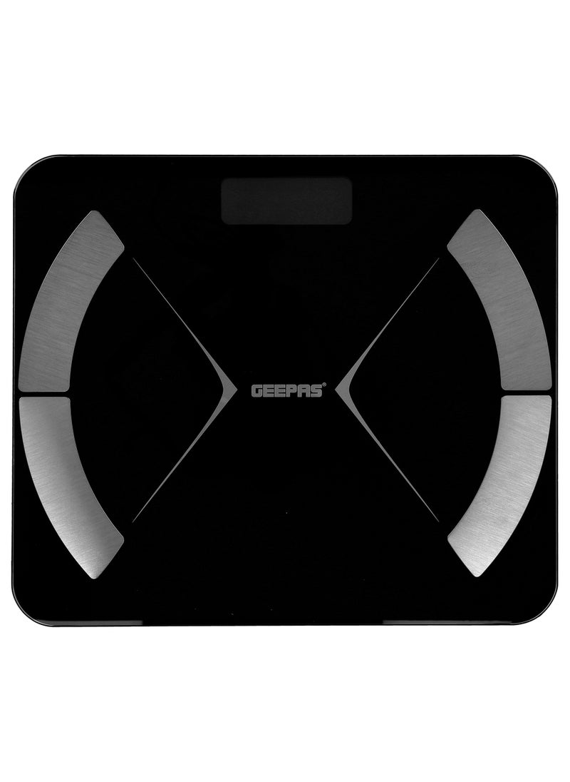 GEEPAS Smart Body Fat Scale With Tempered Glass Platform and Anti Slip Feet | Connects with Android and IOS | Includes Weight, Visceral Fate, Body Fat Rate, BMR, BMI, Body Water, Protein, Body Age, Etc - Image 1