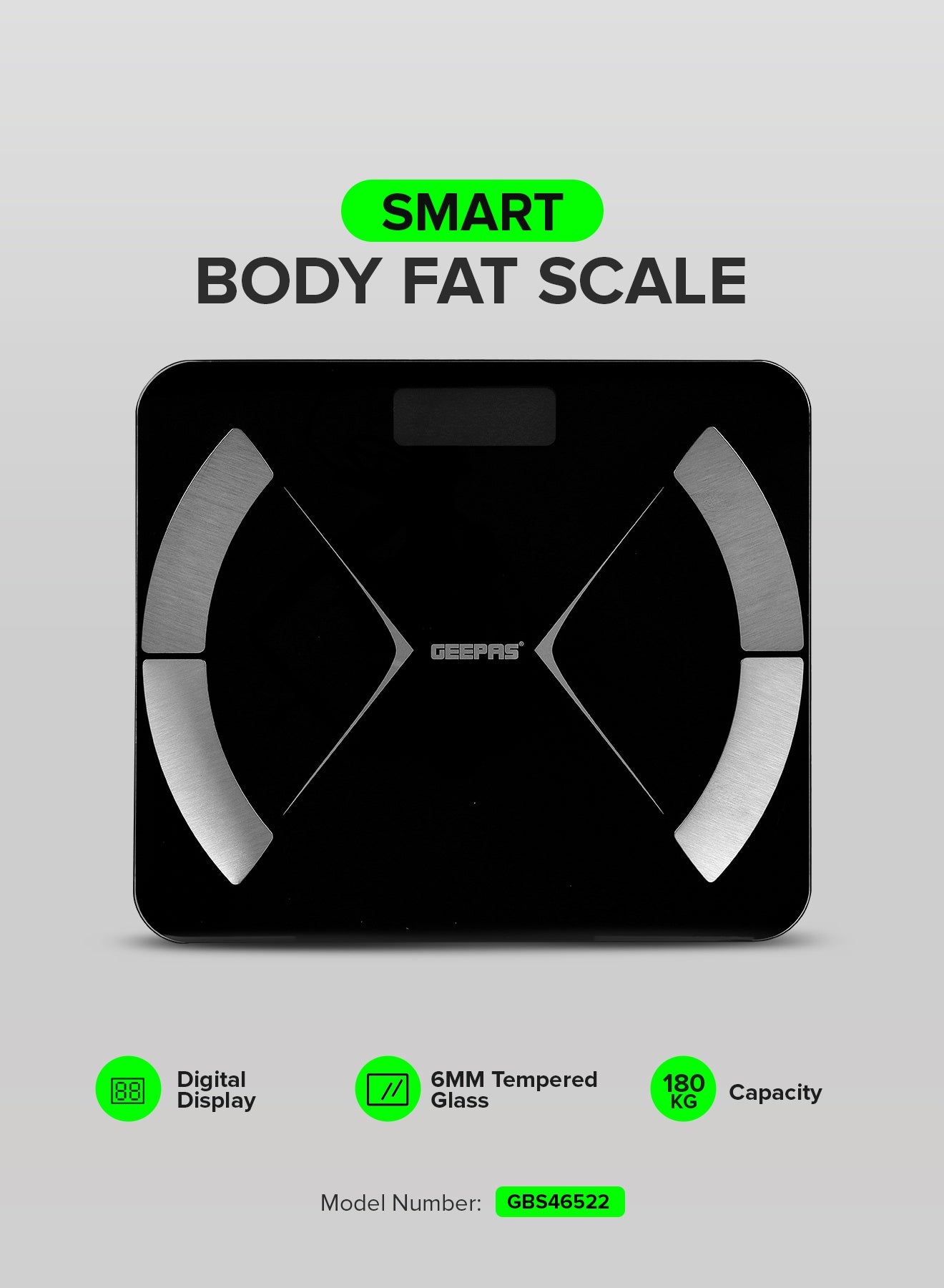 Smart Body Fat Scale With Tempered Glass Platform and Anti Slip Feet | Connects with Android and IOS | Includes Weight, Visceral Fate, Body Fat Rate, BMR, BMI, Body Water, Protein, Body Age, Etc