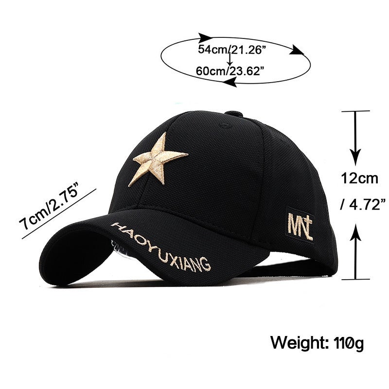 Baseball Cap Unisex Star Embroidery Spring Summer Outdoor Hat - Image 2