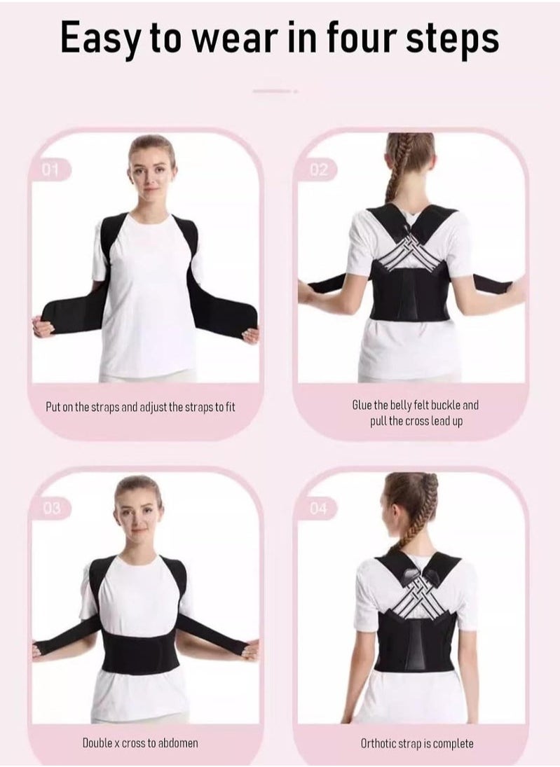 Fitness World Posture Corrector Back Bracket Anti-Hump Posture Corrector Bracket Adjustable Back Shoulder Support Straps Fit Women and Men L  - Image 5