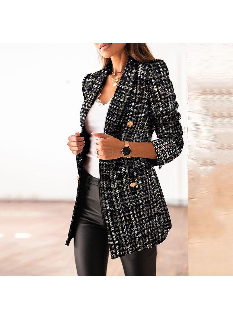 Generic Womens Black Print Short Blazer New Arrival Black  - Image 1